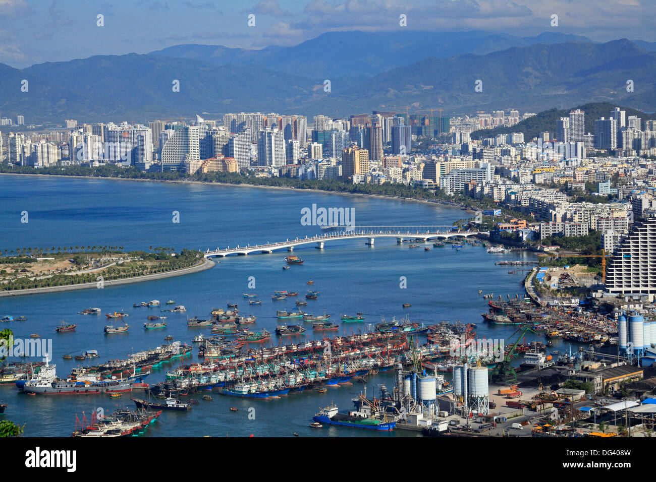 La ville de Sanya, sur l'île de Hainan, Guangdong, China, Asia Banque D'Images