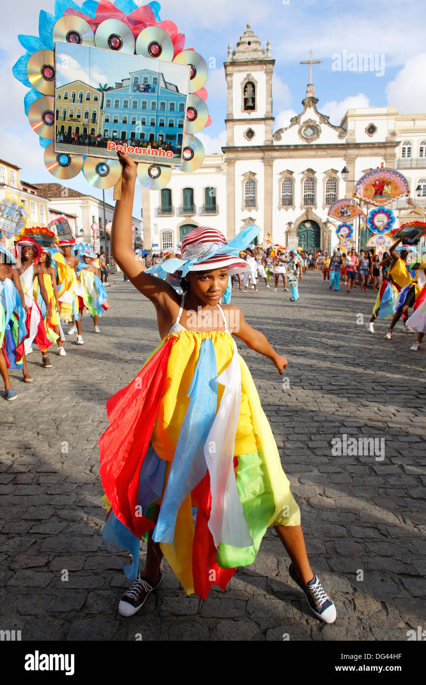 Bande de costumes de carnaval à Salvador, Bahia, Brésil, Amérique du Sud Banque D'Images