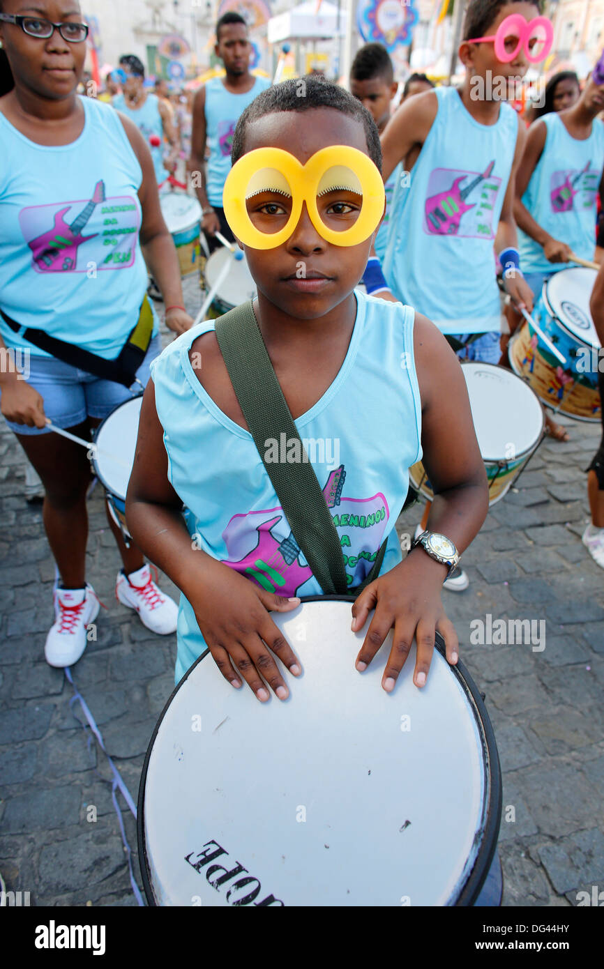 Bande à Salvador carnaval de Pelourinho, Bahia, Brésil, Amérique du Sud Banque D'Images
