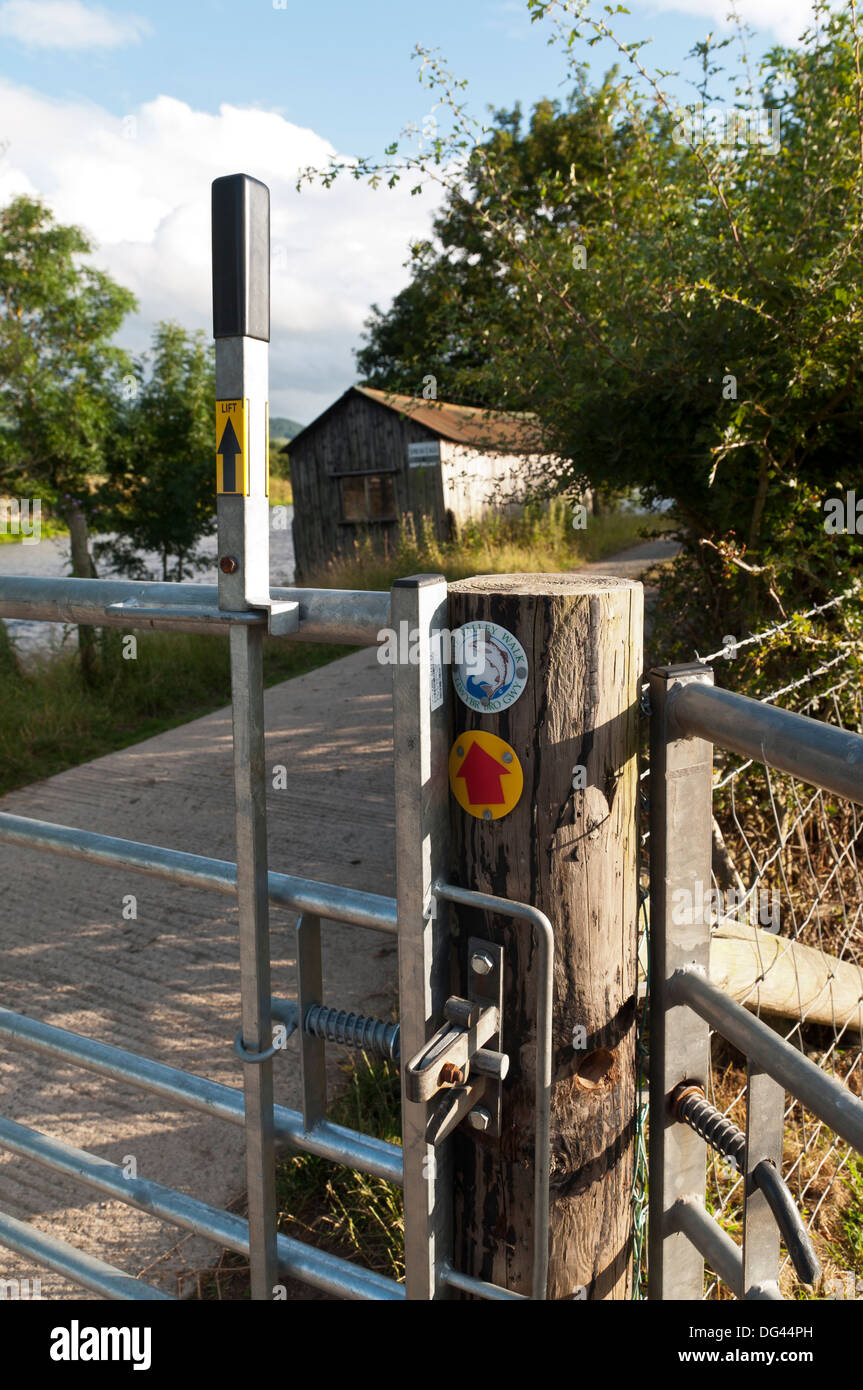 Wye Valley sentier à pied le mécanisme de verrouillage de porte Banque D'Images