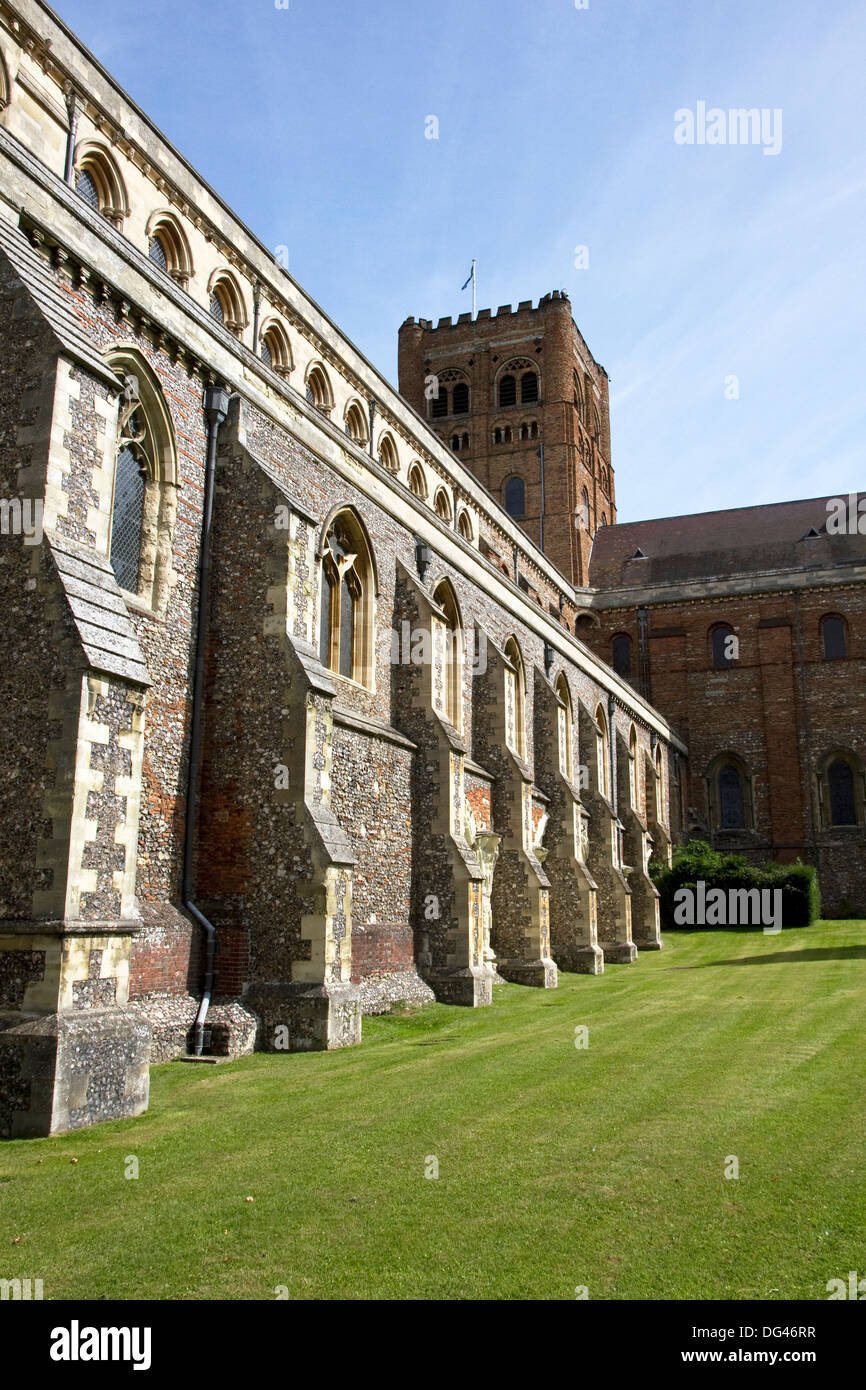 La Cathédrale et l'église abbatiale de Saint Alban, St Albans, Hertfordshire, Royaume-Uni Banque D'Images