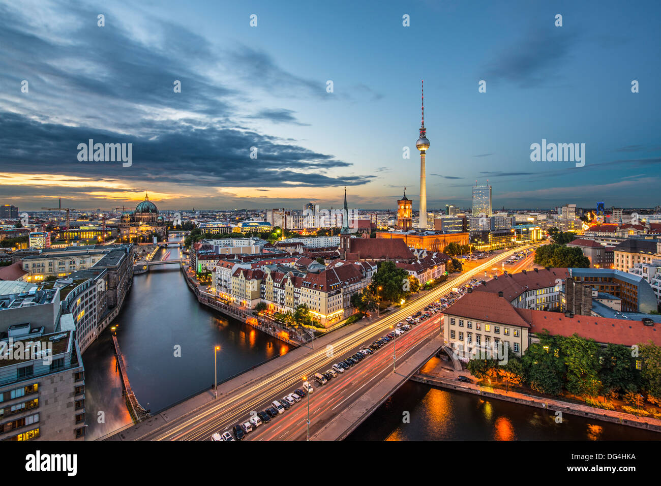 Berlin, Allemagne Vue d'en haut la rivière Spree. Banque D'Images