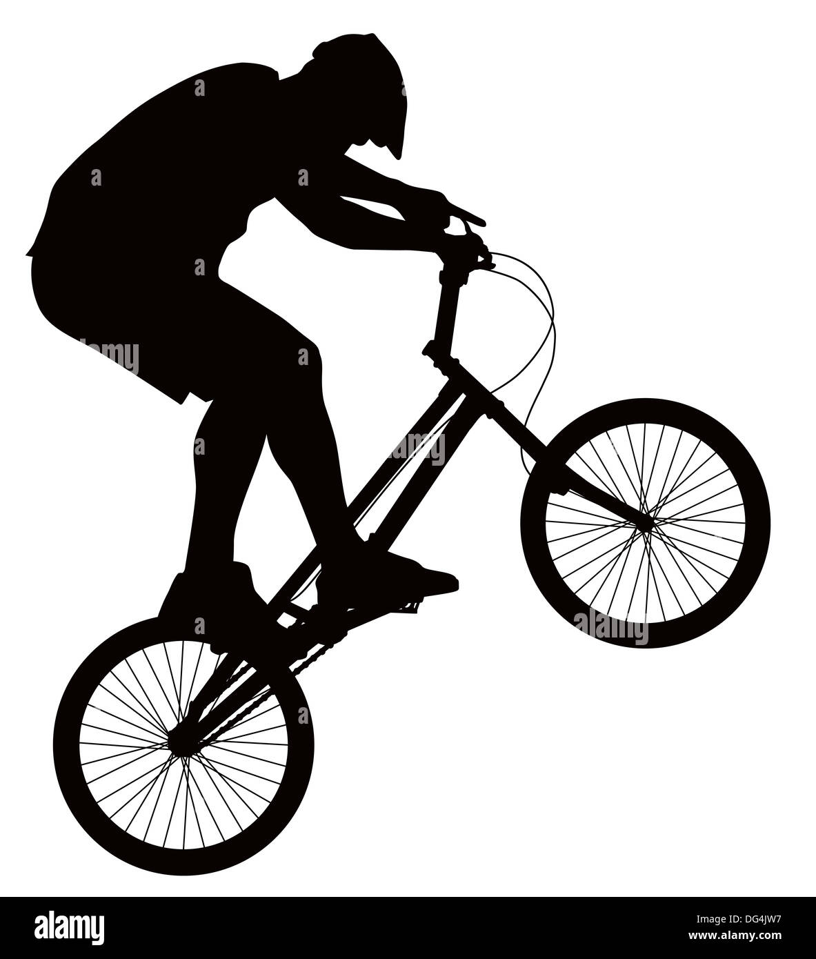 Silhouette Biker Banque D'Images