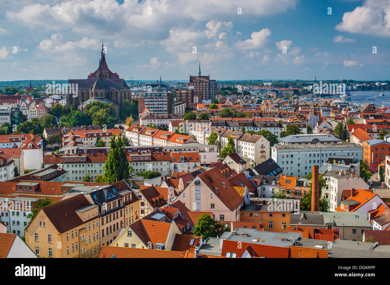 Rostock, Allemagne sur la ville. Banque D'Images