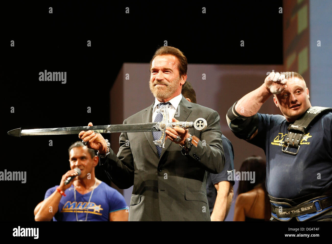 Madrid, Espagne. 12 octobre, 2013. Arnold Classic Europe 2013 à Madrid Arena Stadium. Bodybuilding Final La photo montre Arnold Schwarzenegger : Action Crédit Plus Sport/Alamy Live News Banque D'Images