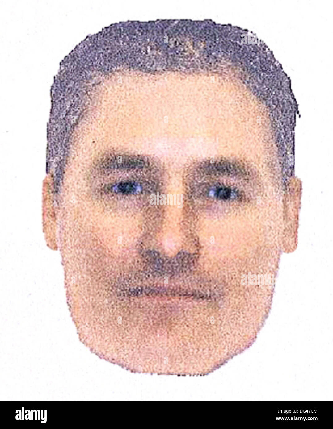 Le document E-fit droit à partir de la Police métropolitaine, montrant l'un des hommes a voulu en lien possible avec le 2007 Disparition de Madeleine McCann. 14 octobre, 2013. Banque D'Images