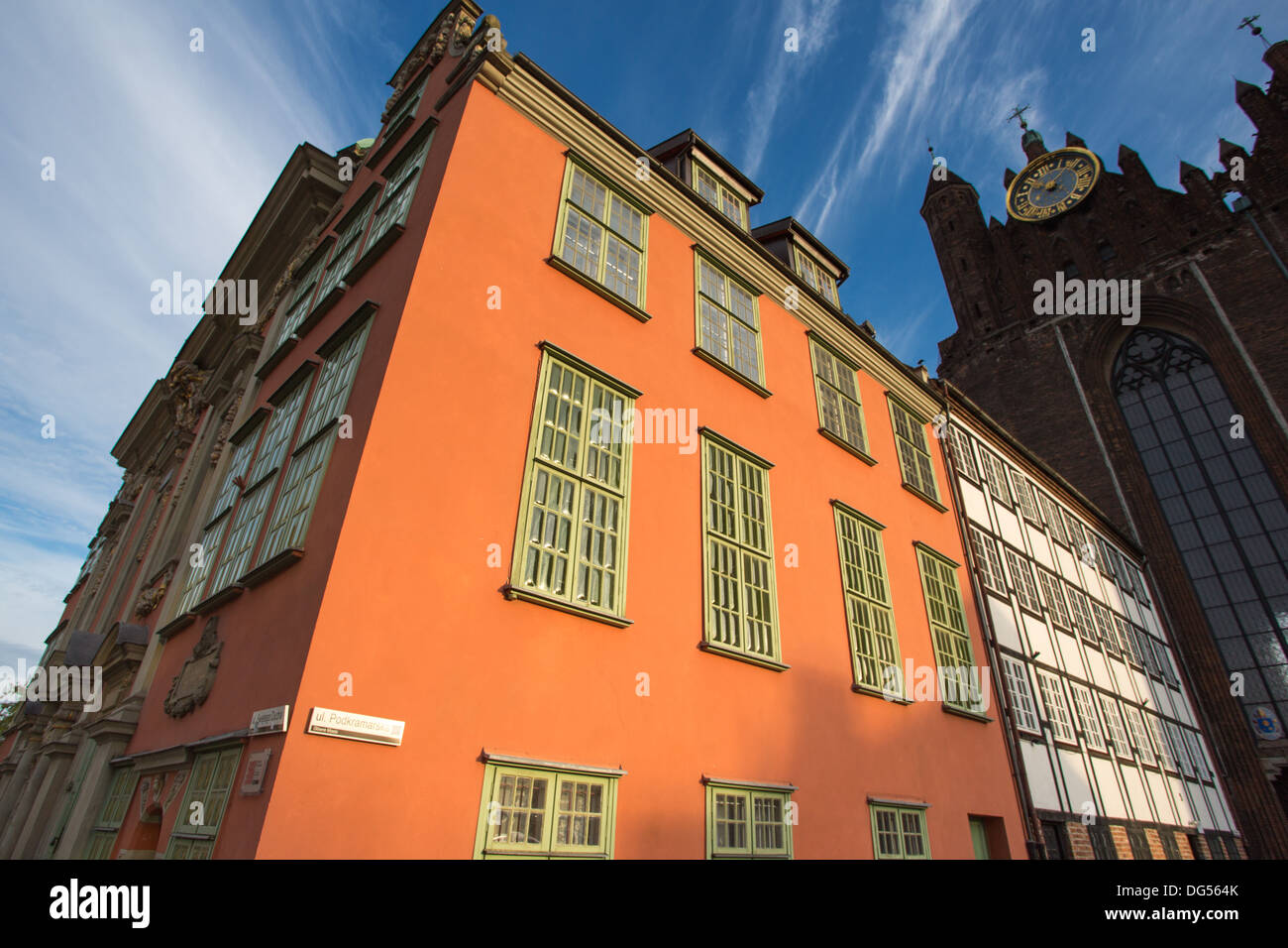 Détail de l'architecture classique dans la vieille ville de Gdansk, Pologne Banque D'Images