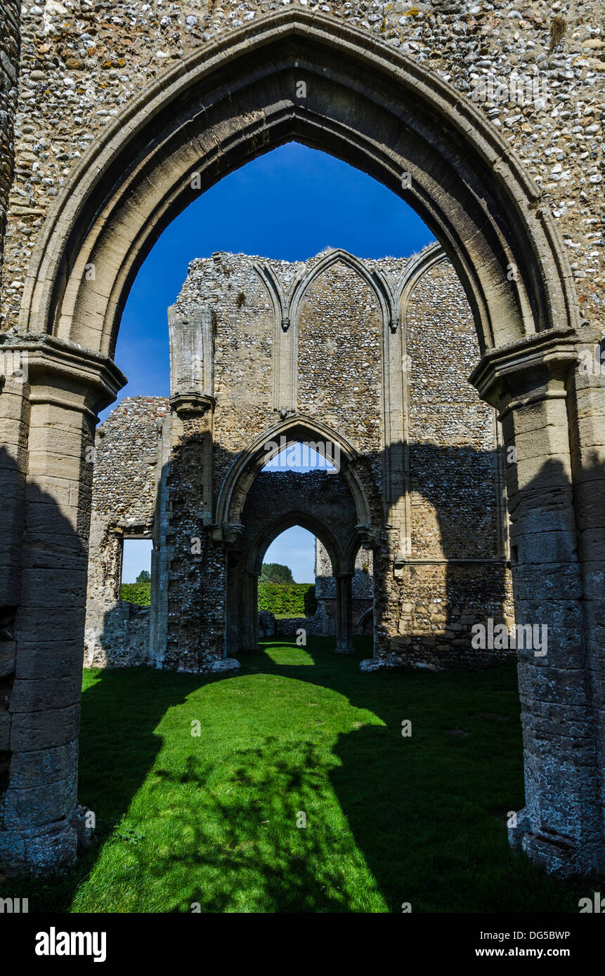 Creake abbaye fondée 1206 l'église en ruine d'une Abbaye Augustinienne, Norfolk Banque D'Images