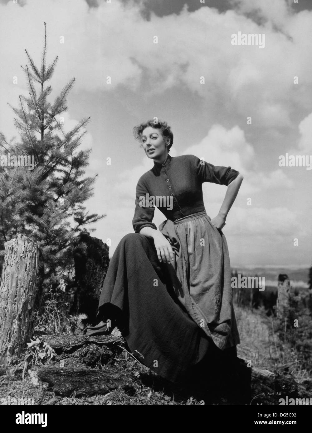 Loretta Young, sur-ensemble du film, 'Rachel et l'étranger', RKO Pictures, 1948 Banque D'Images