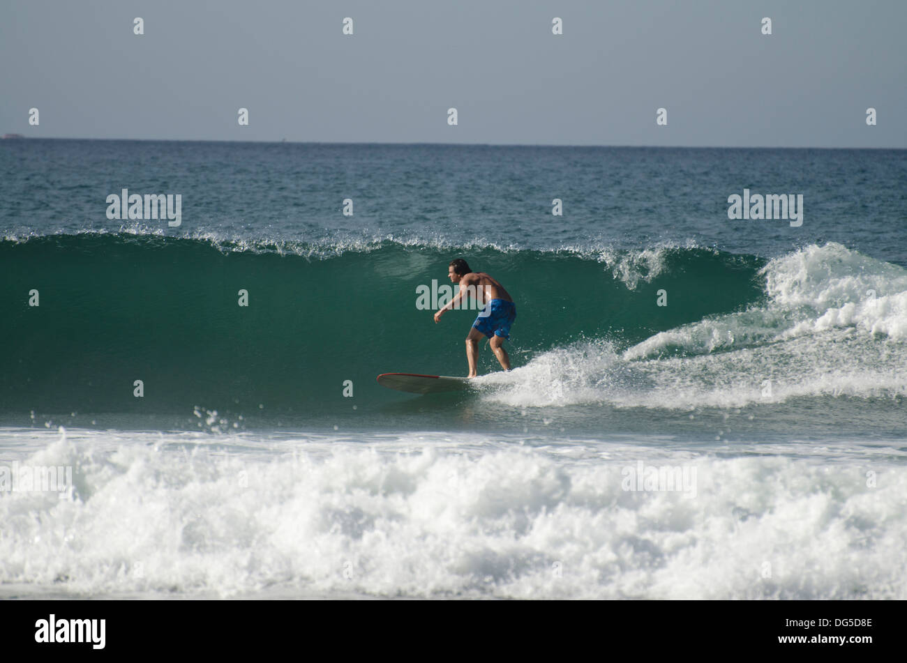 Surf à Guaeca beach, ville de São Sebastião, Sao Paulo, Brésil côte d'état Banque D'Images