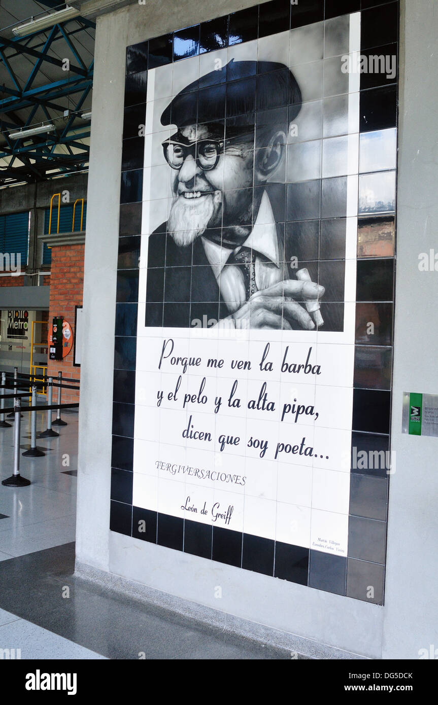 León de Greiff , Gare - quartier Acevedo à Medellin .Département d'Antioquia. Colombie Banque D'Images