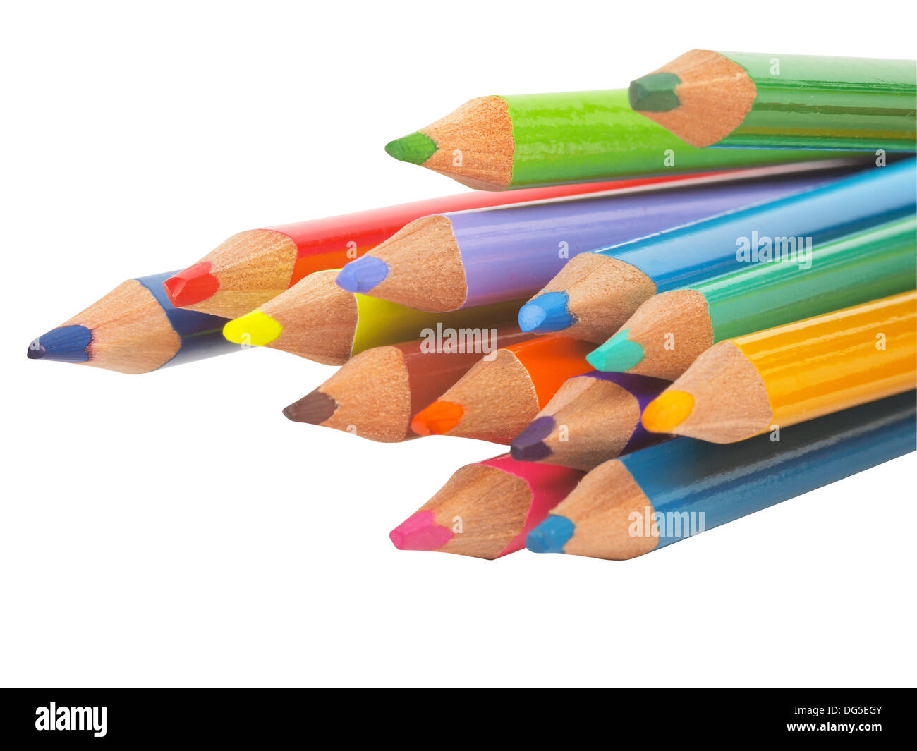 Crayons de couleur isolé sur fond blanc Banque D'Images