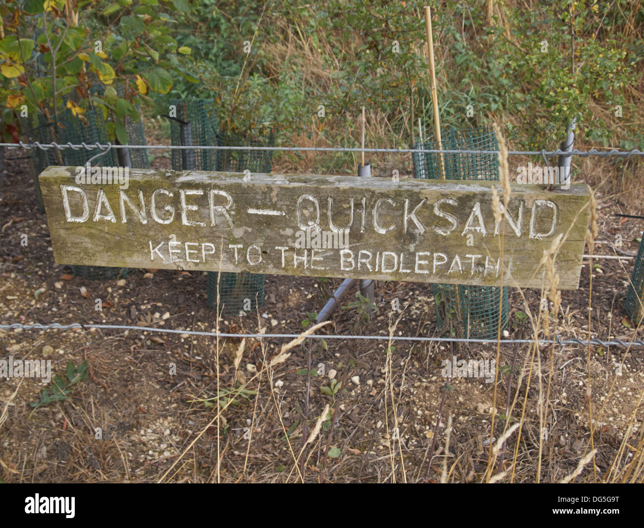 Signer, au danger des sables mouvants Banque D'Images