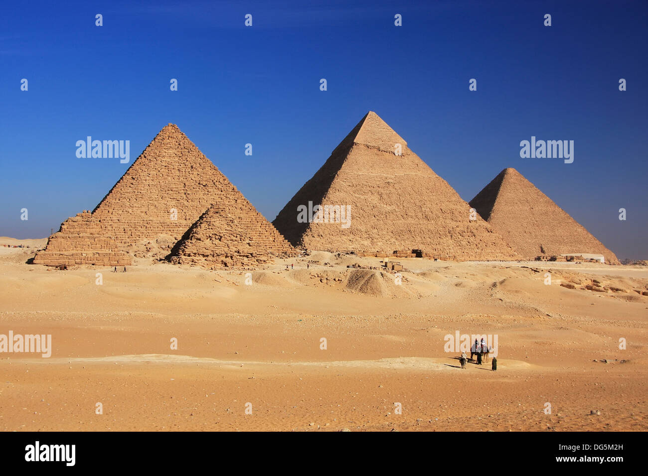 Pyramides de Gizeh, Le Caire, Egypte Banque D'Images
