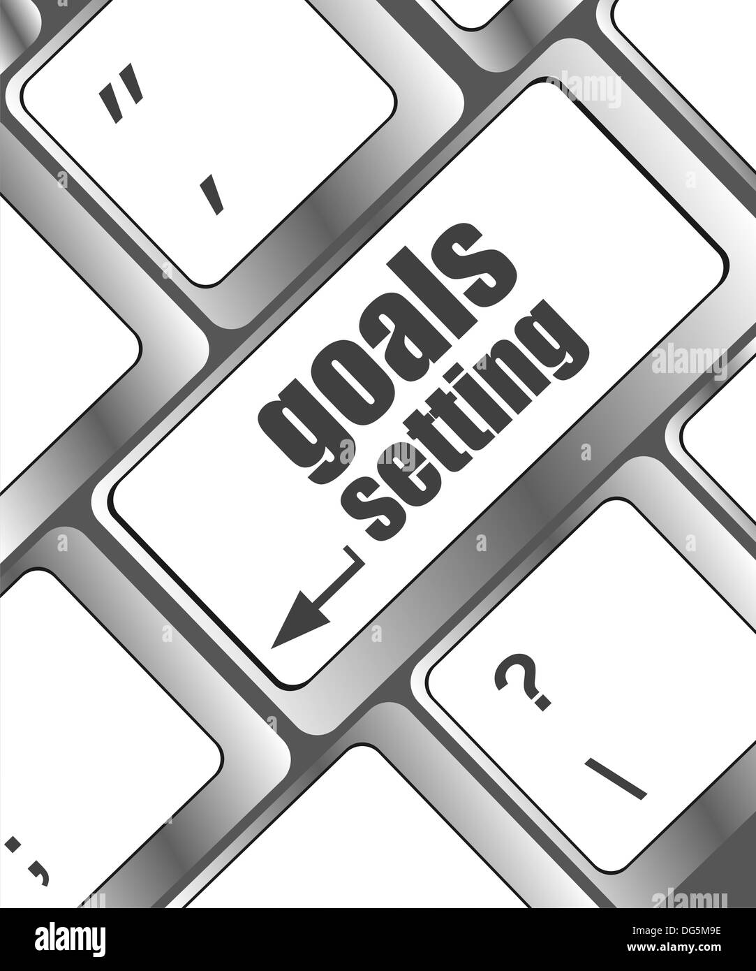 Bouton d'établissement des objectifs sur le clavier avec soft focus Banque D'Images