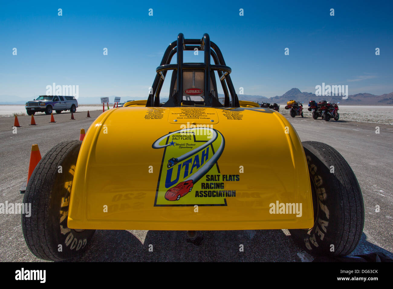 BONNEVILLE Salt Flats, Utah - 8 SEPTEMBRE : Salt Flats Racing Association voiture de vitesse pendant le monde de vitesse 2012. Banque D'Images