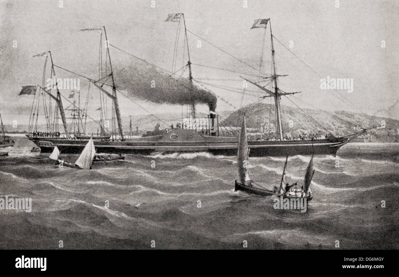 SS Great Western, un chêne de coque de bateaux à vapeur à aubes, le premier à être conçu pour traverser l'Atlantique. Banque D'Images