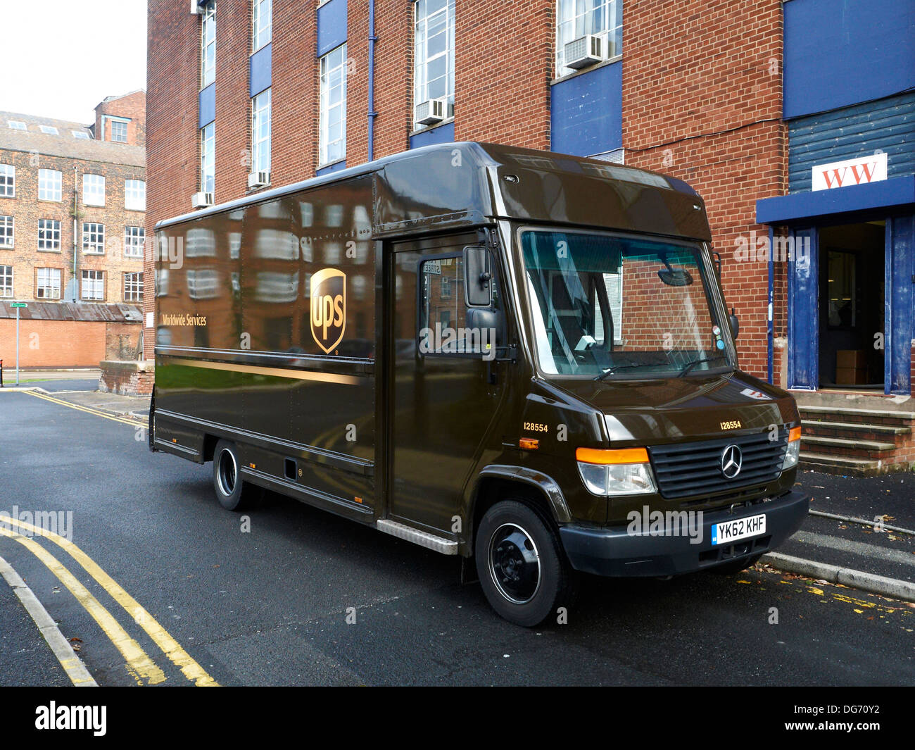 UPS van à Manchester UK Banque D'Images