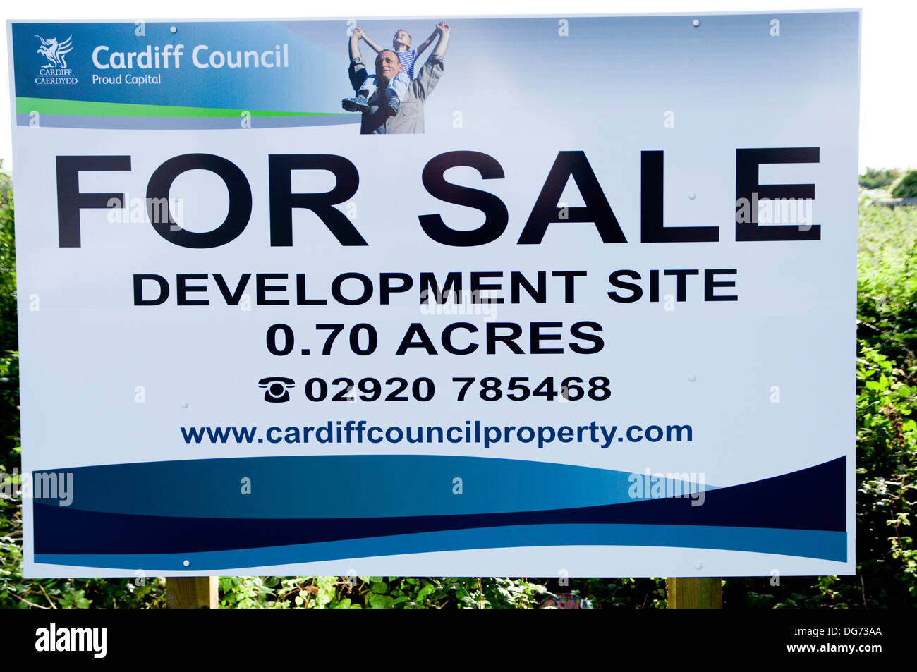 For sale sign Penarth Road, Cardiff, Pays de Galles. Banque D'Images