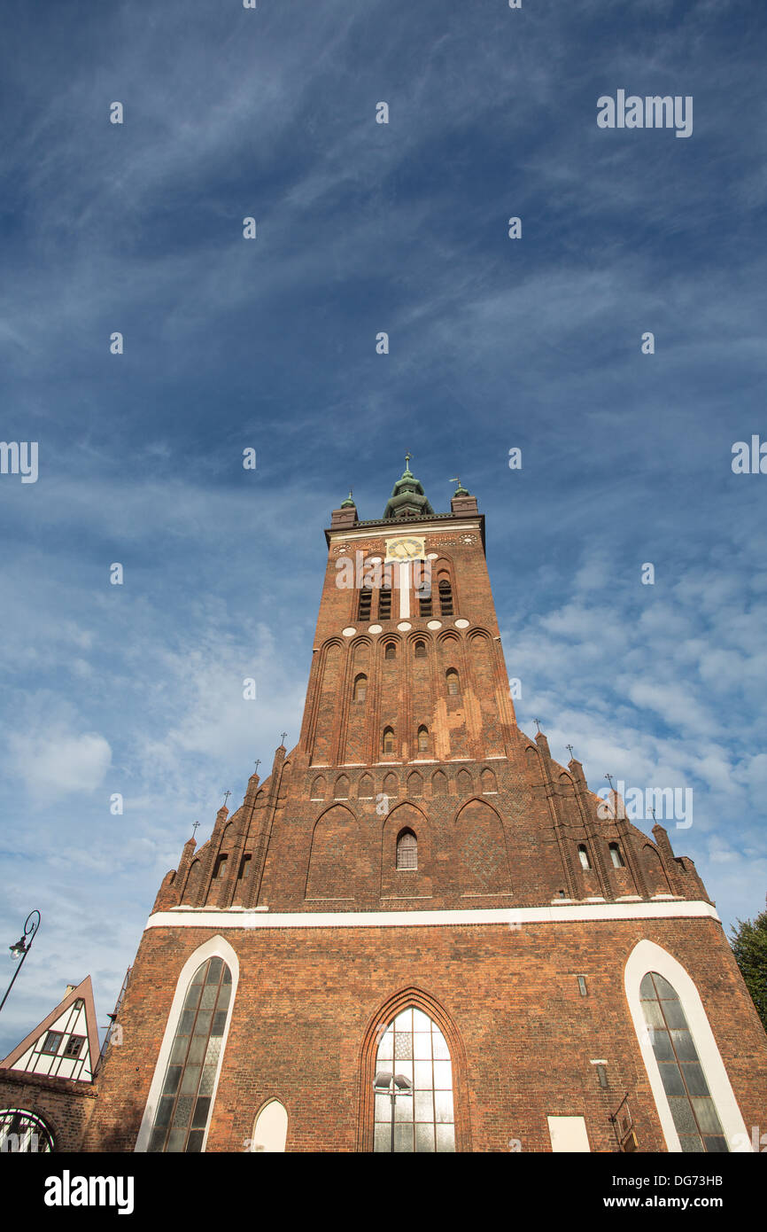 Détail de l'église classique dans la vieille ville de Gdansk, Pologne Banque D'Images