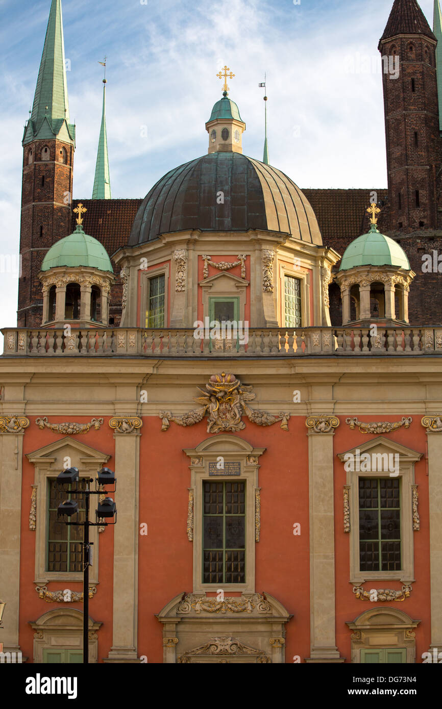 Détail de l'architecture classique dans la vieille ville de Gdansk, Pologne Banque D'Images