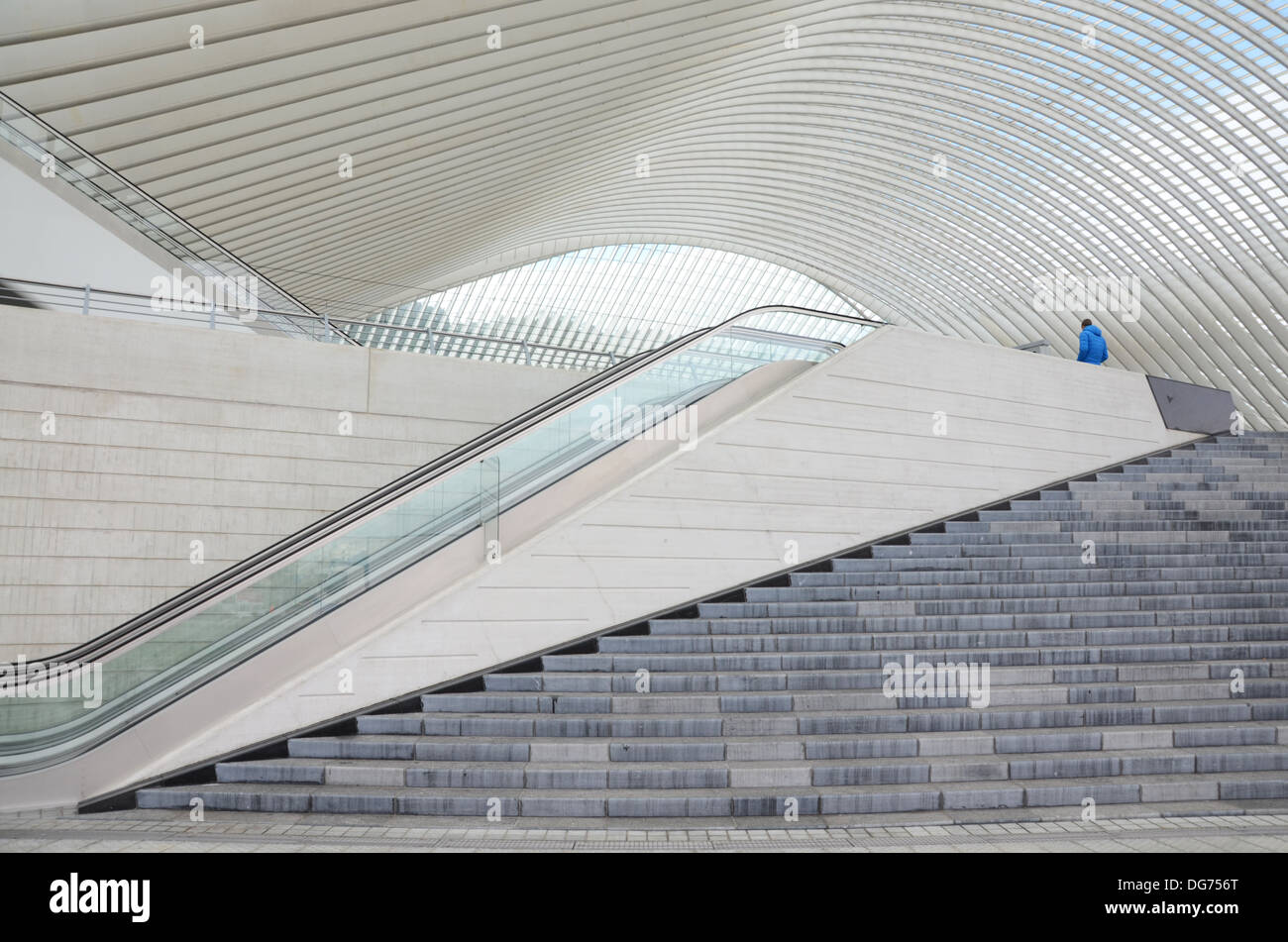 La gare de Liège-Guillemins conçue par l'architecte Santiago Calatrava à Liège Belgique Banque D'Images