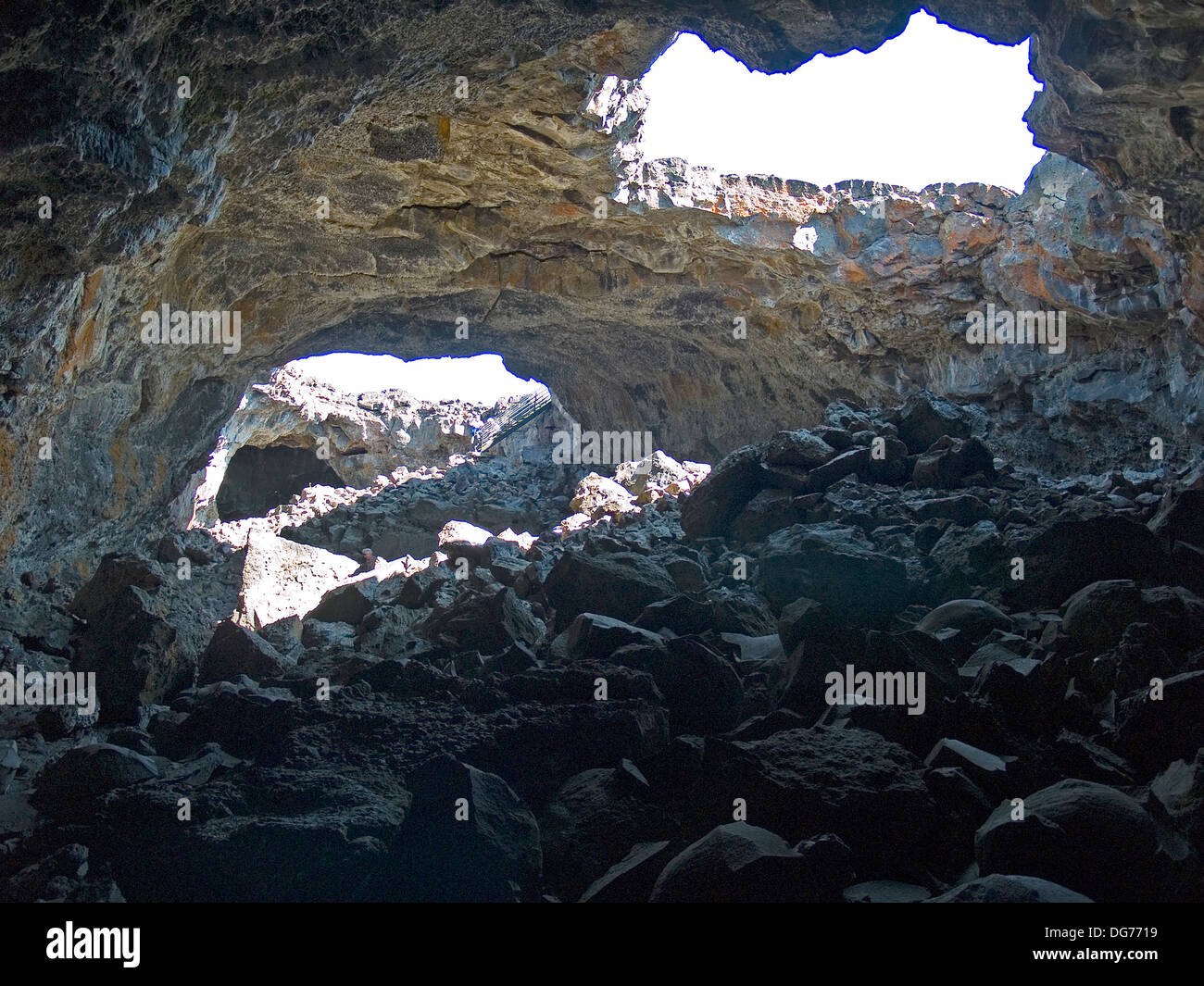 Tunnel de lave d'Indiens,cratères de la Lune National Monument, Colorado Banque D'Images