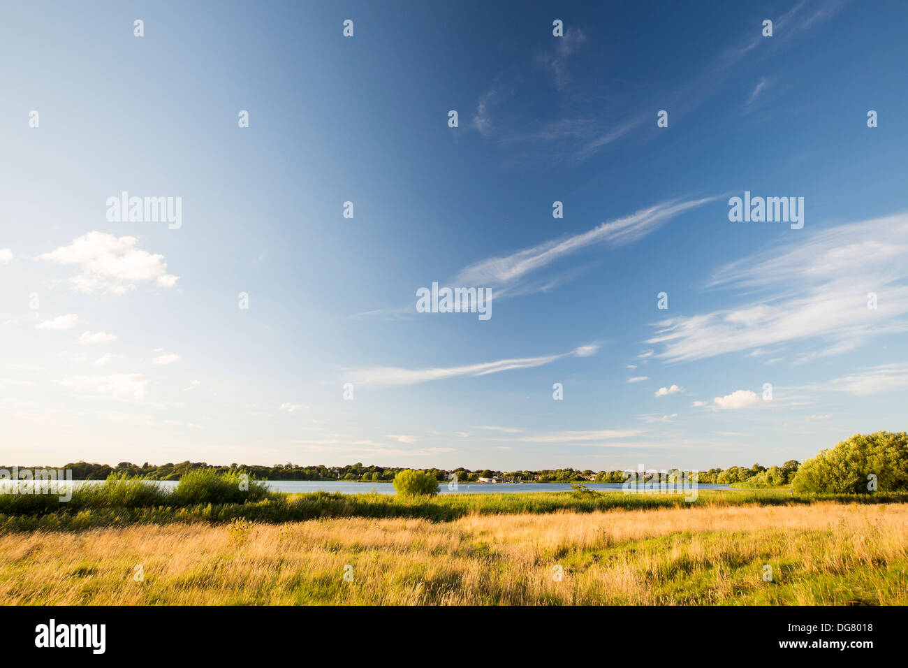 Hornsea simple, un grand lac en Hornsea, Yorkshire, UK. Banque D'Images