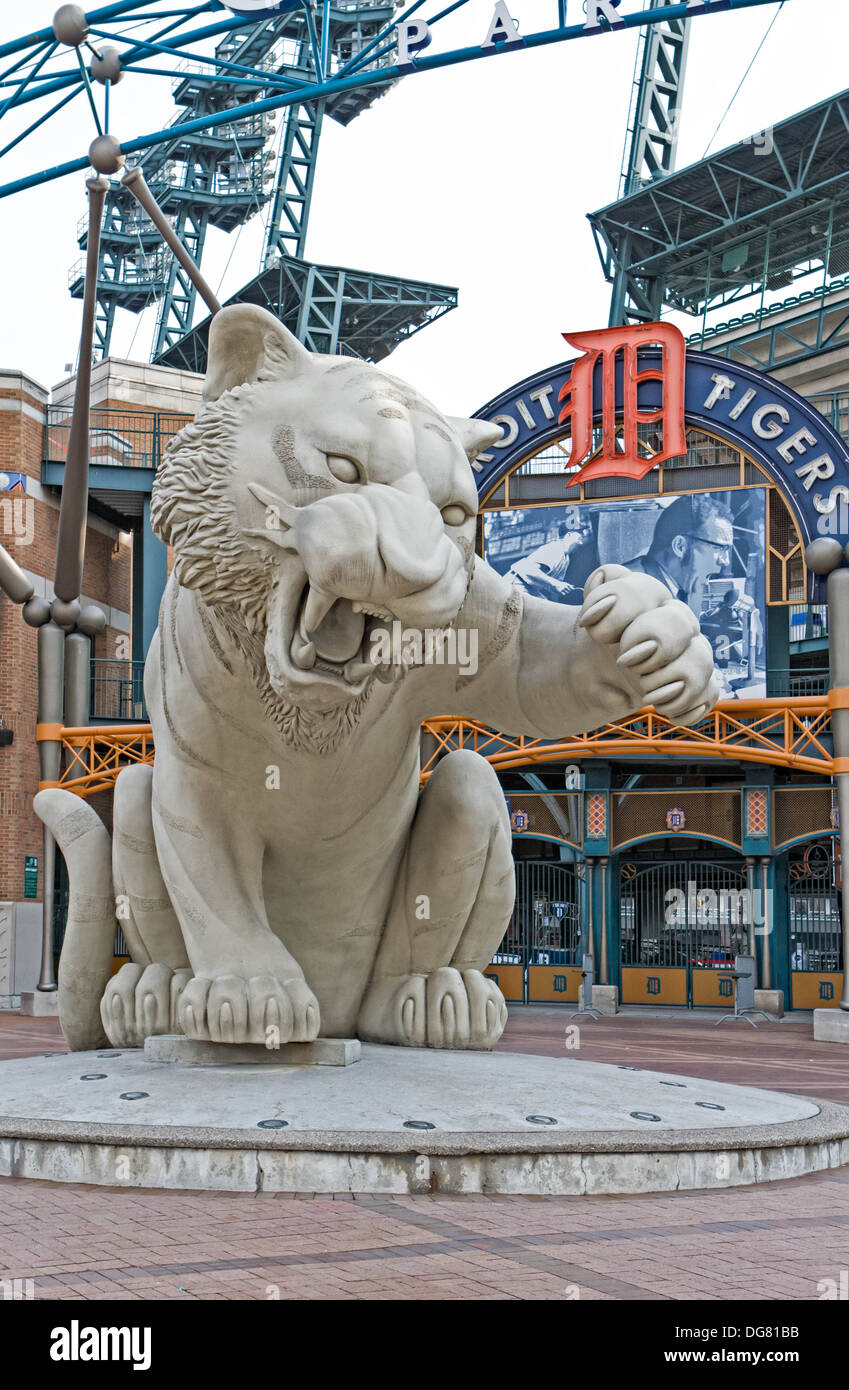 En dehors de Comerica Park home des Detroit Tigers baseball majeur de l'équipe de la ligue. Banque D'Images