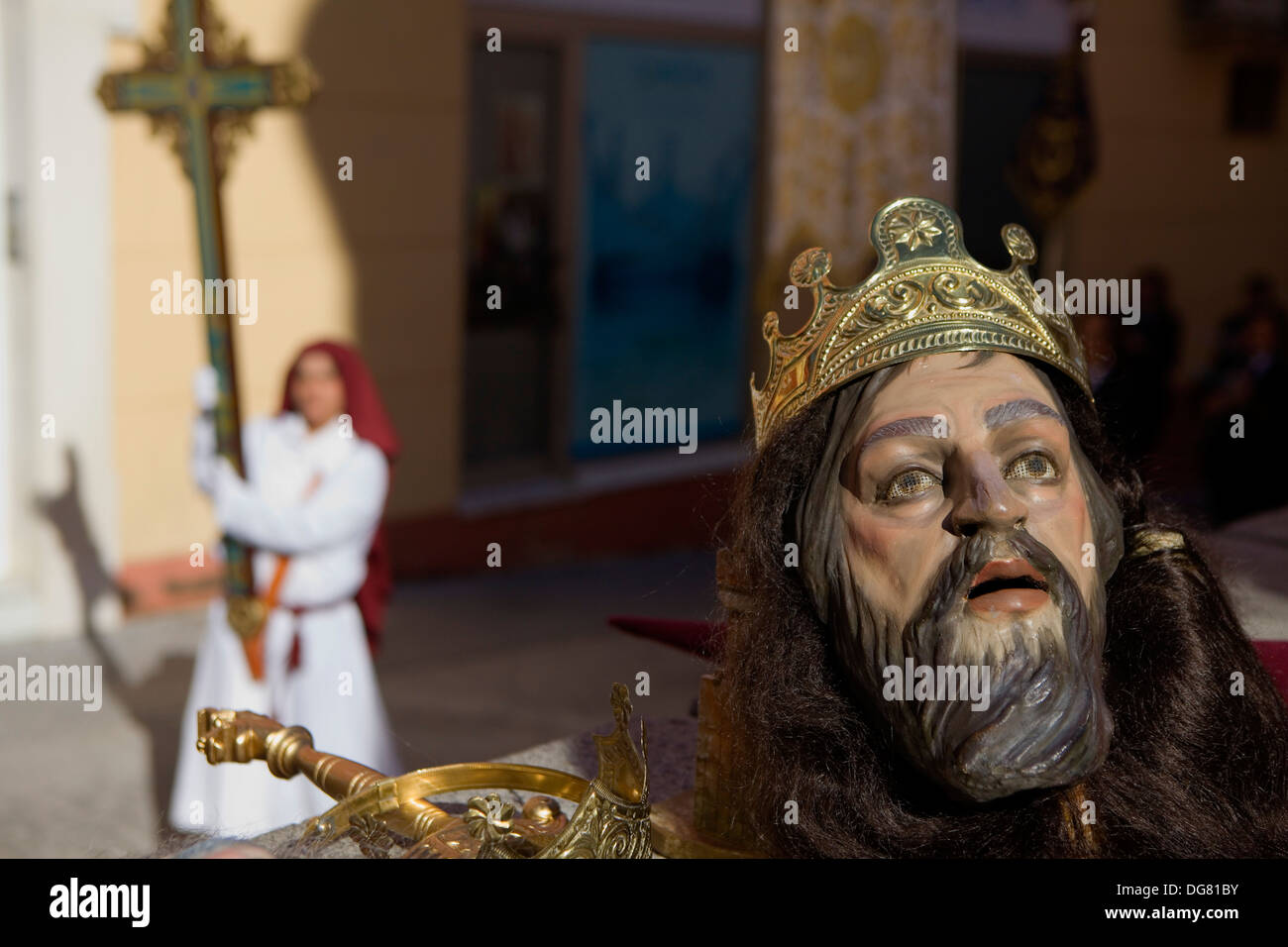 Masque de 'figuraÂ«et pénitent.La Semaine Sainte. Dimanche de Pâques.Puente Genil. CÃ³Rdoba province. Espagne Banque D'Images