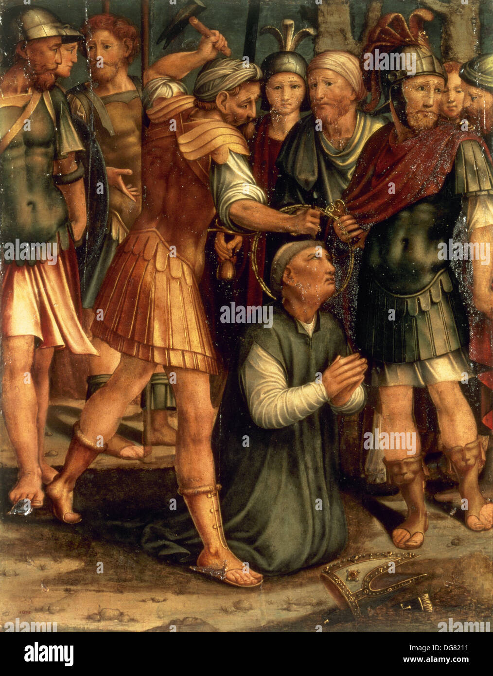 Le martyre de l'évêque Saint Severus de Barcelone (mort en 304). Atarpiece. Par Pere Nunyes et Henrique Fernandes. Banque D'Images