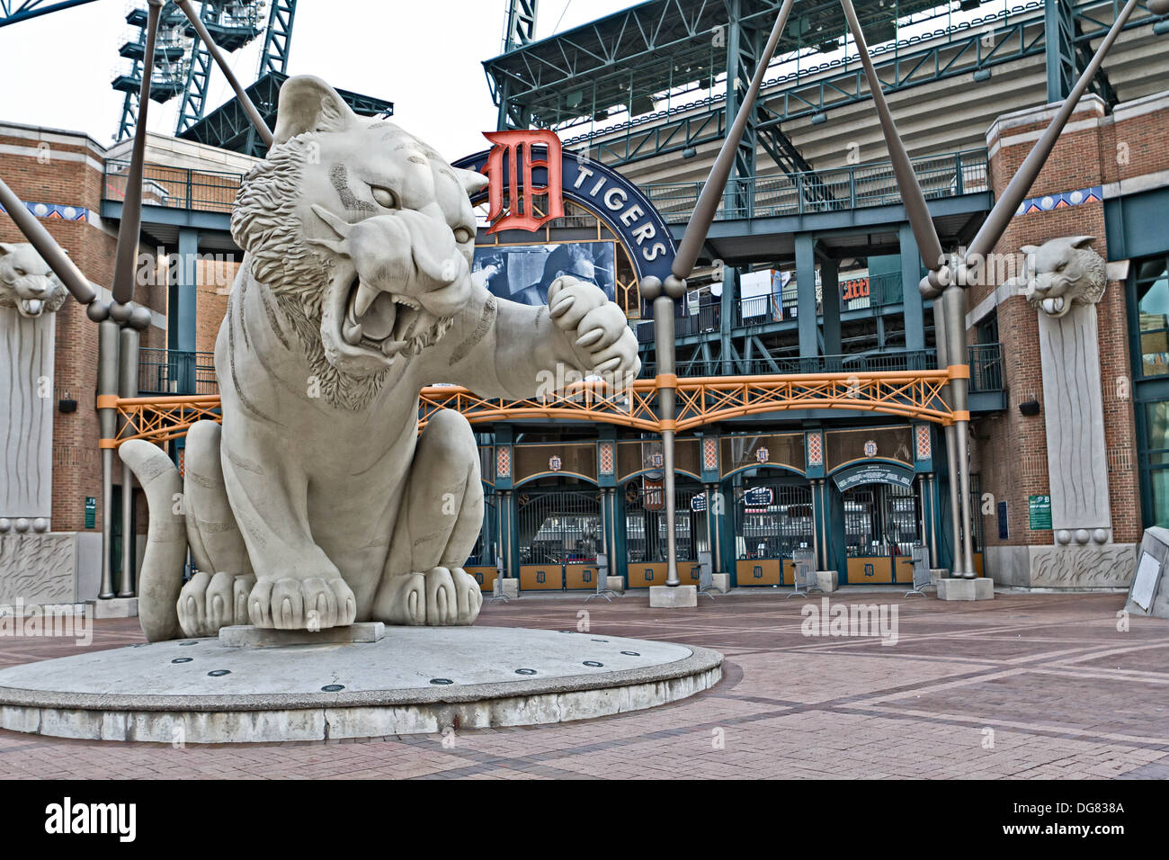 En dehors de Comerica Park home des Detroit Tigers baseball majeur de l'équipe de la ligue. Banque D'Images