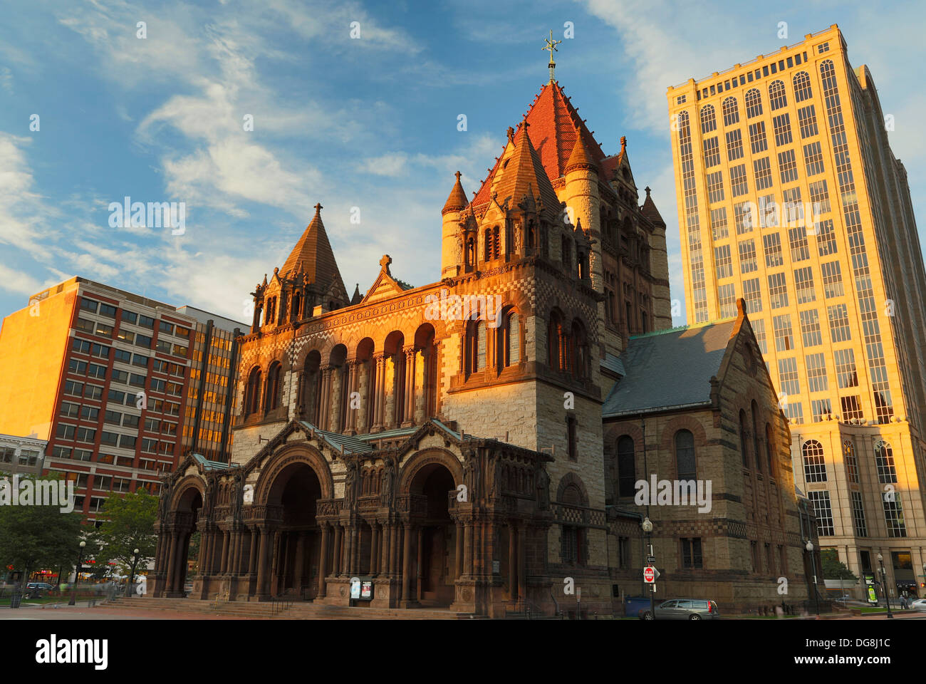 L'église Trinity, Copley Square, Boston, Massachusetts, USA Banque D'Images