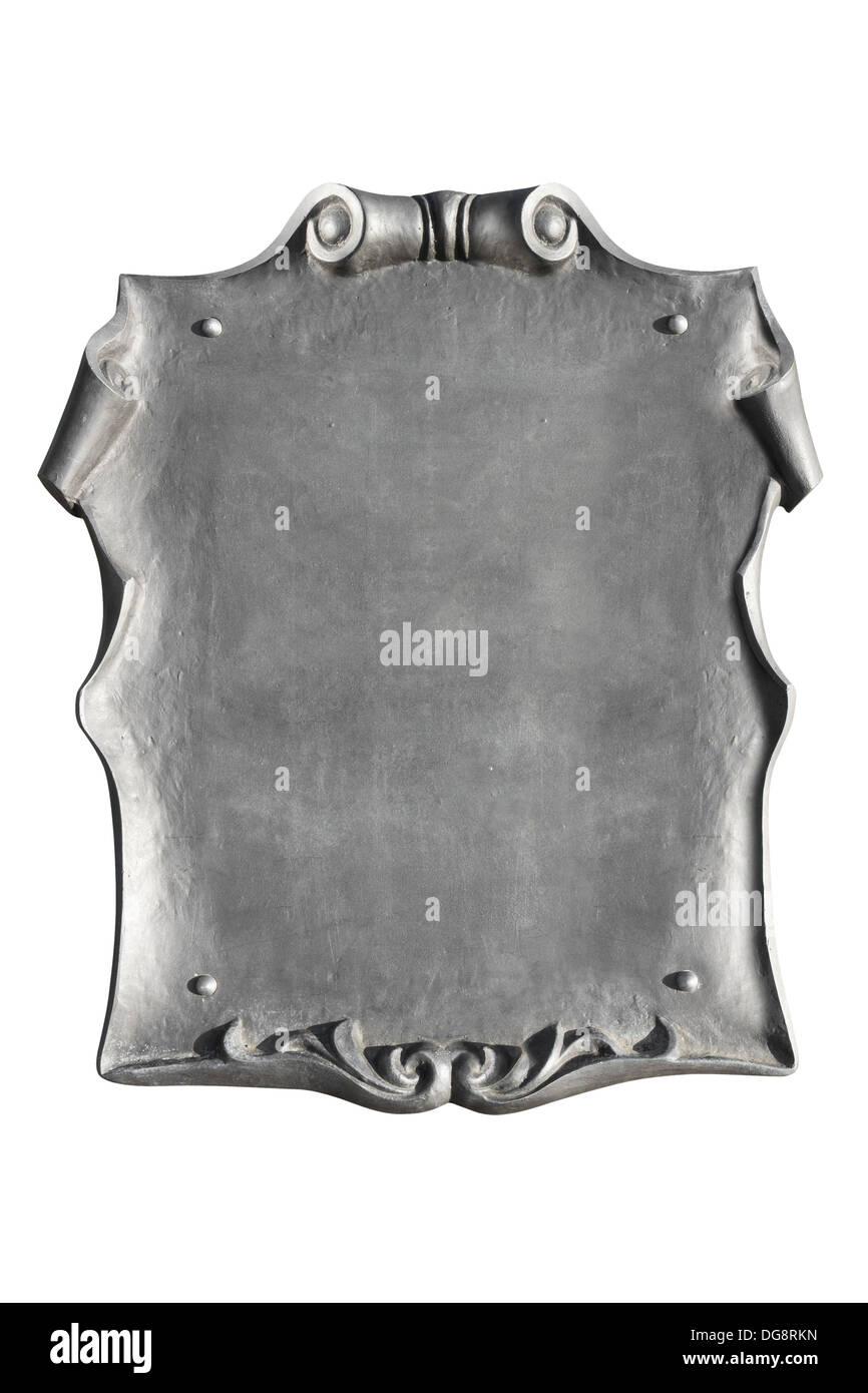 Pancarte vintage, plaque métallique, isolé Banque D'Images