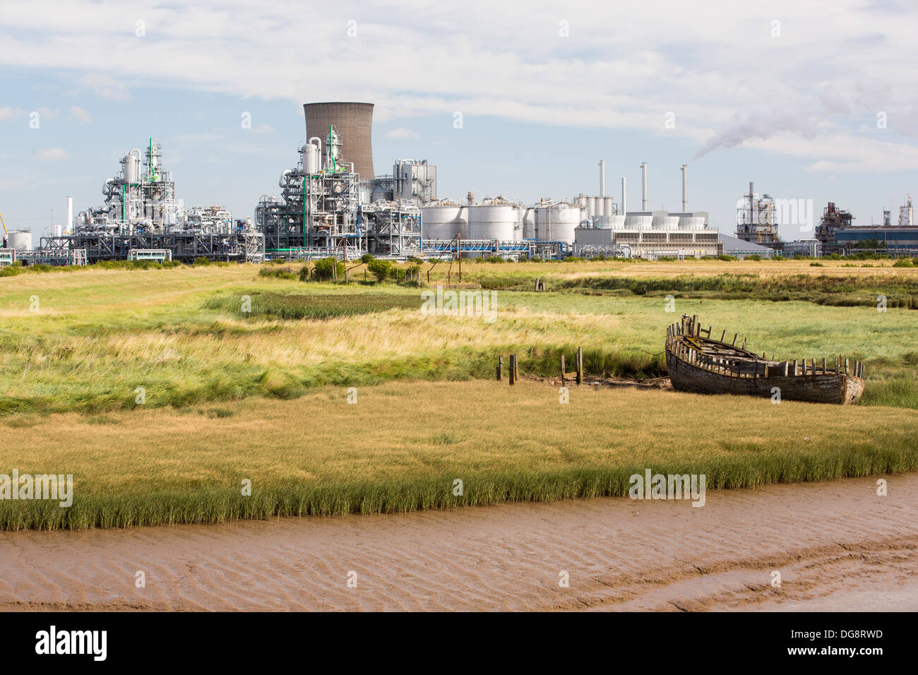 Une usine chimique BP à sel fin sur Humberside qui produit l'acide acétique Banque D'Images