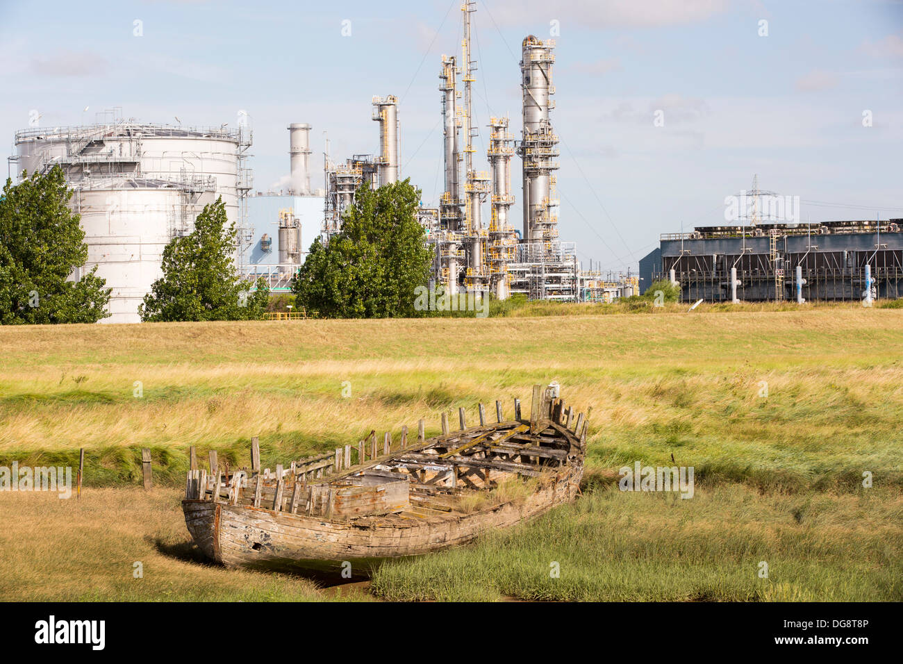 Une usine chimique BP à sel fin sur Humberside qui produit de l'acide acétique. Banque D'Images