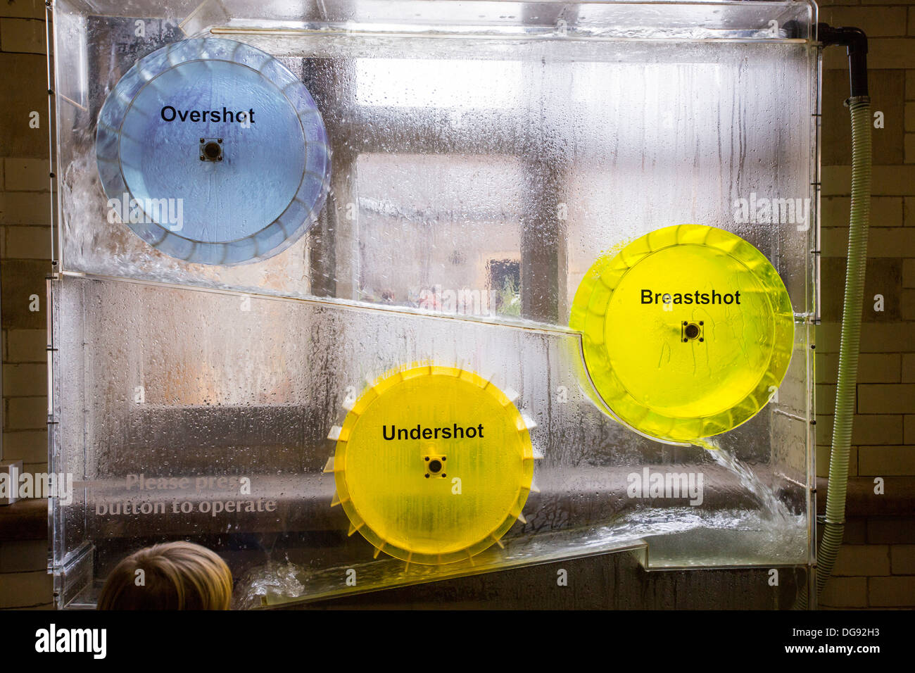 Un modèle de roues à eau Cragside, Rothbury, Northumberland, la demeure de Lord Armstrong, un ingénieur et inventeur, victorien Banque D'Images
