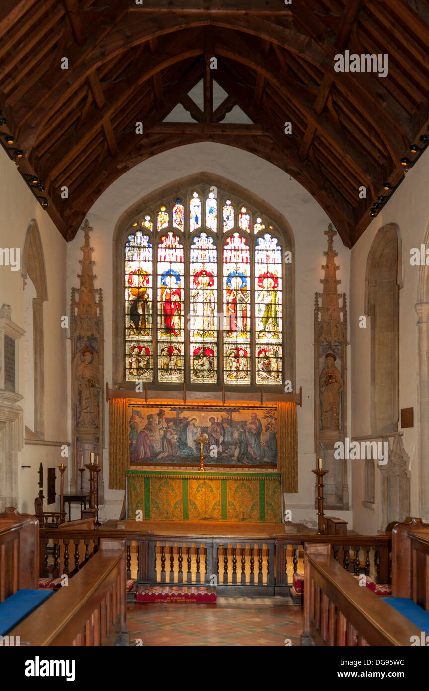 L'autel de saint Jean l'Église baptiste, Burford, Oxfordshire, Angleterre Banque D'Images
