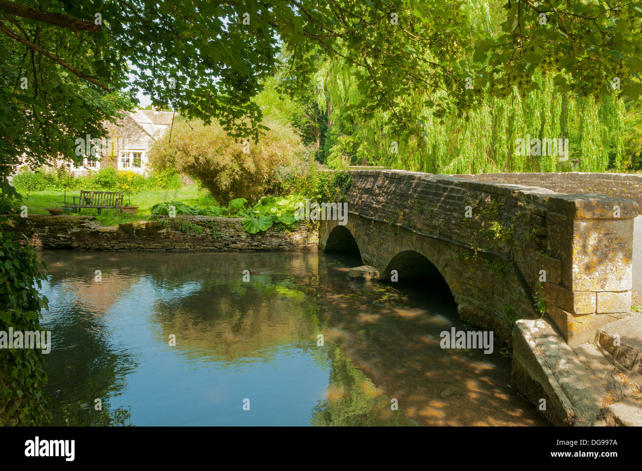 Rivière Colne Coln St Aldwyns à, Gloucestershire, Angleterre Banque D'Images