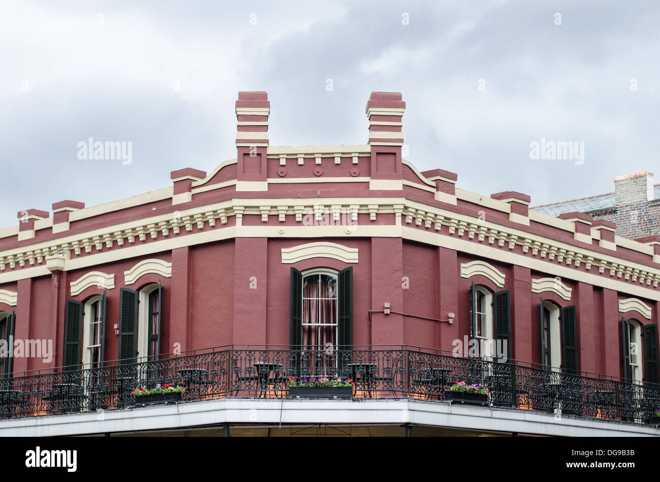 Balcon traditionnel, La Nouvelle-Orléans, Louisiane, États-Unis Banque D'Images