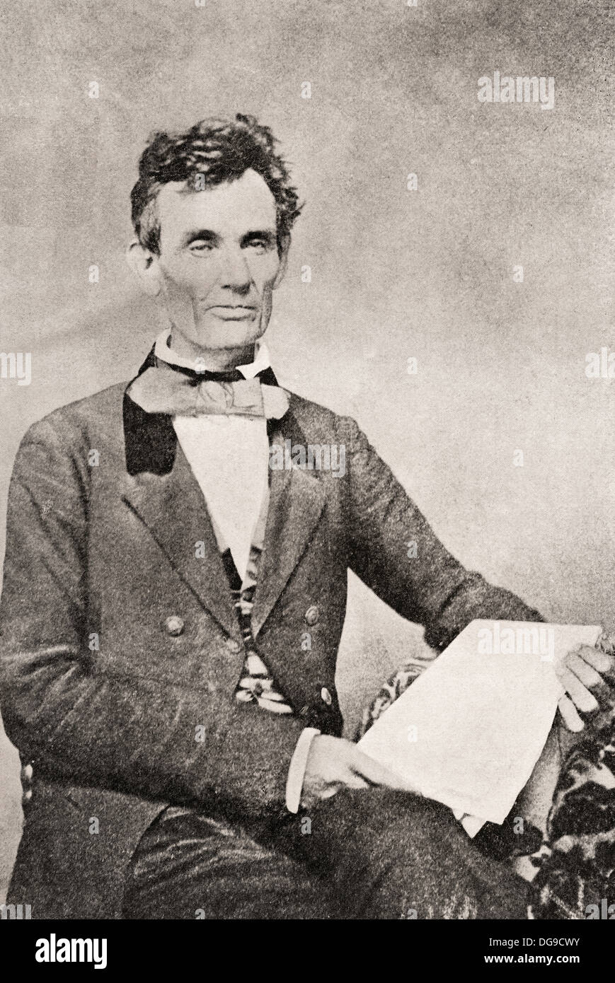 Abraham Lincoln, 1809 - 1865, vu ici en 1854. 16e président des États-Unis d'Amérique. Banque D'Images