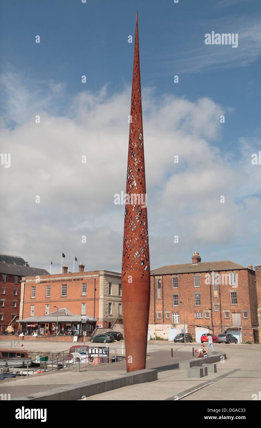 "La bougie" par Wolfgang étayer, à Gloucester, Gloucestershire, Royaume-Uni docks Banque D'Images