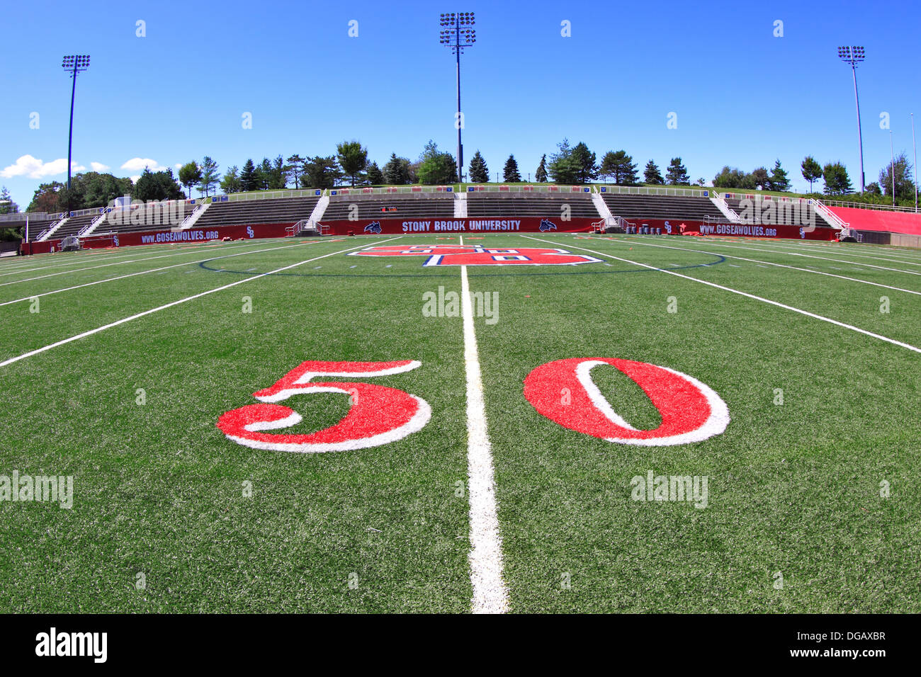 Stade de football à l'université Stony Brook de New York Long Island Banque D'Images