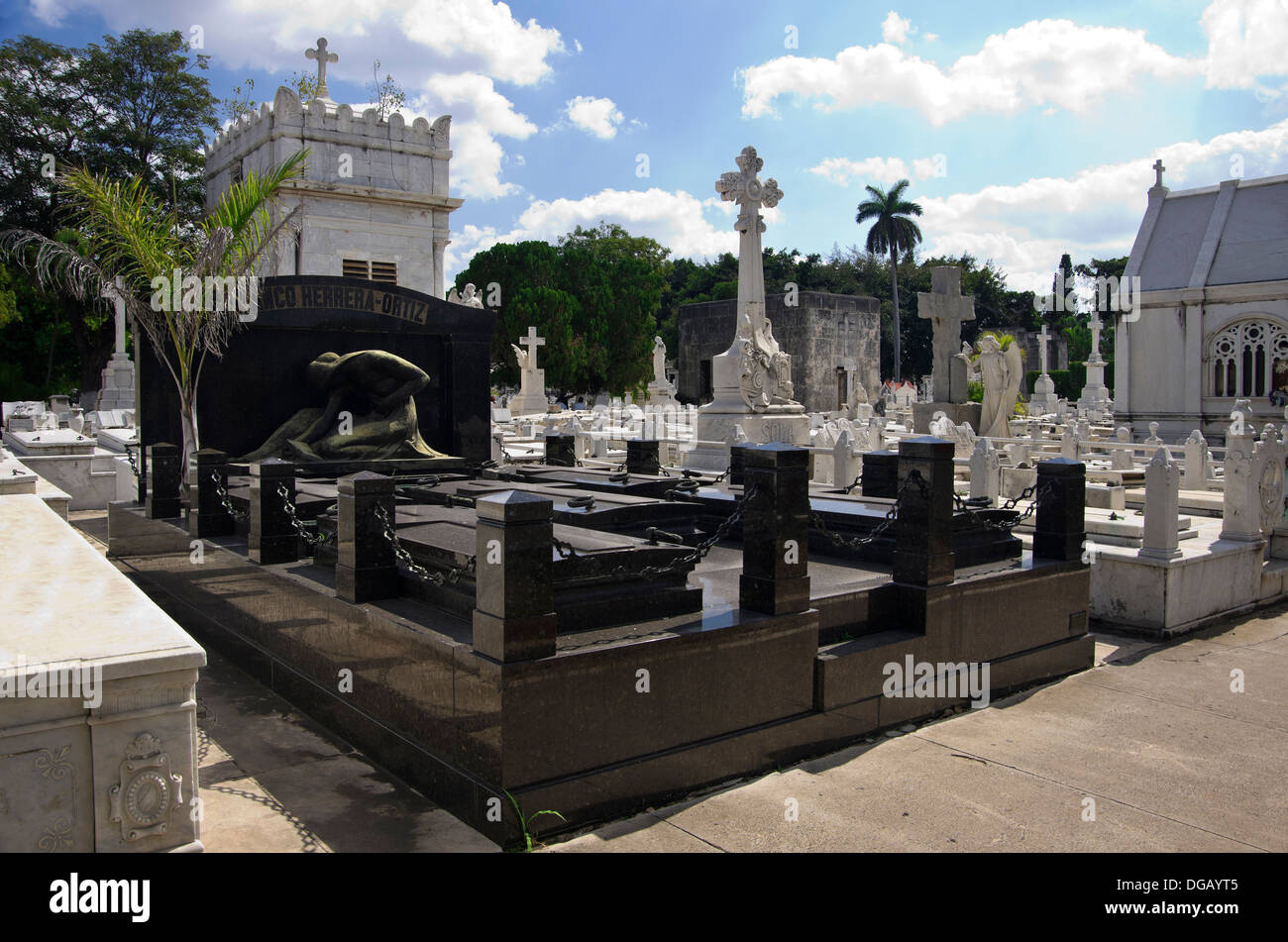 Tombes dans la necrópolis Cristóbal Colon Banque D'Images