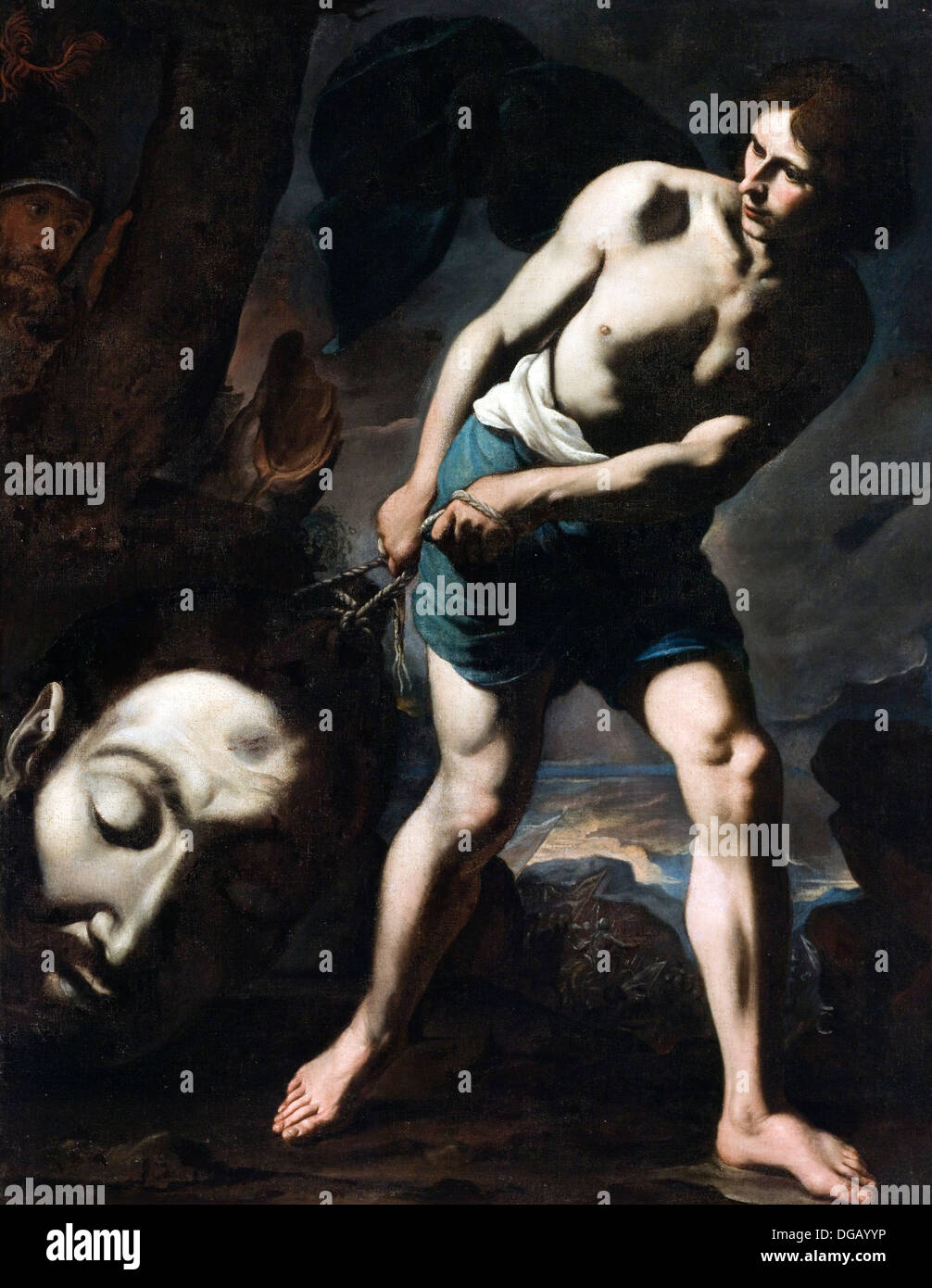 David avec la tête de Goliath Banque D'Images