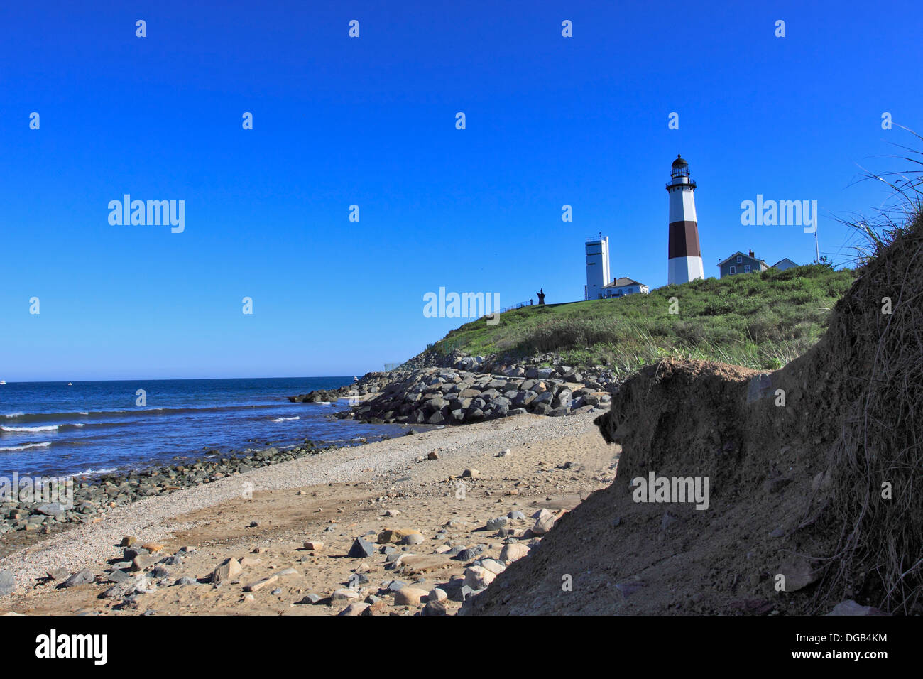 Le phare de Montauk historique sur la pointe est de Long Island New York Banque D'Images