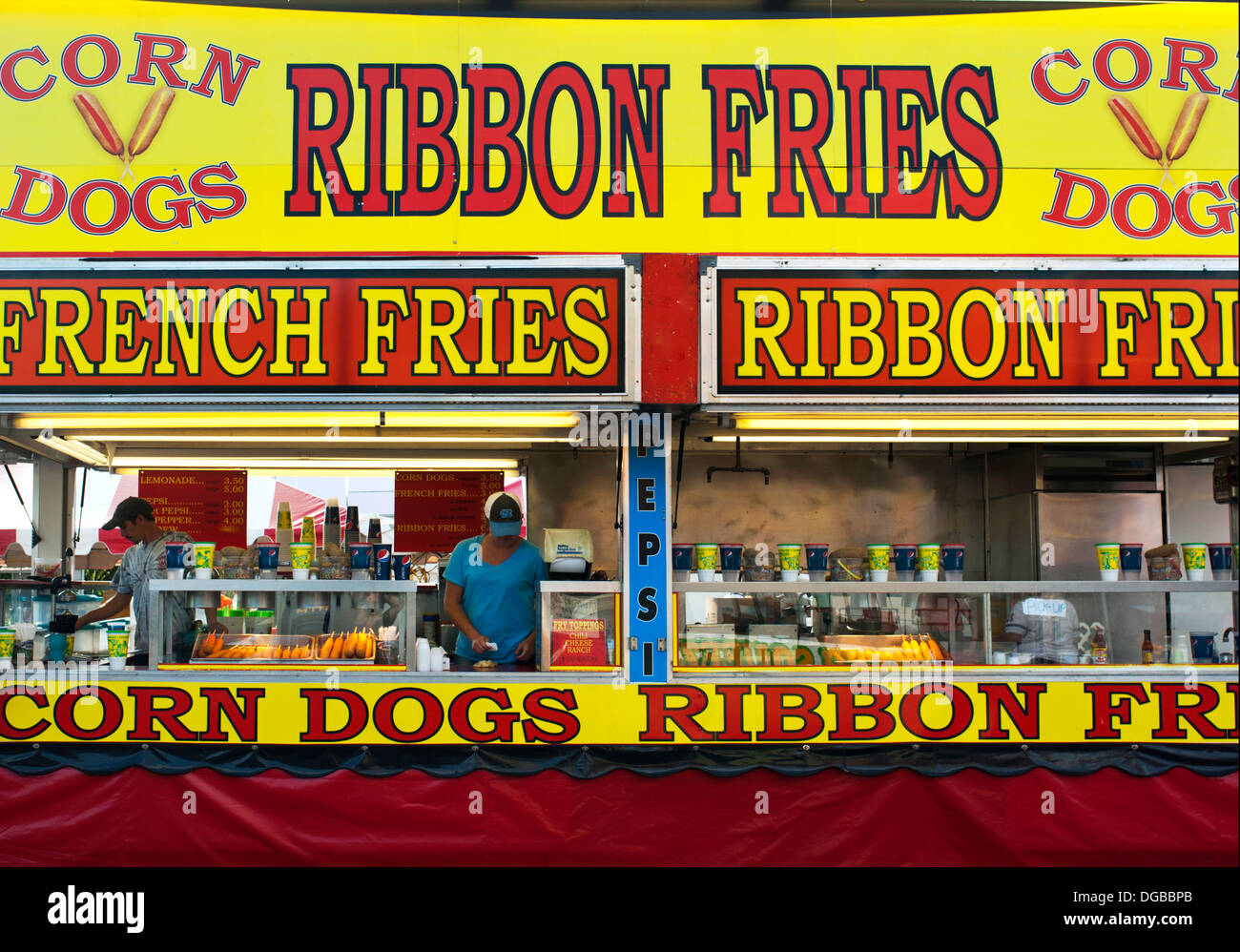 Les chiens de maïs et le carnaval de la nourriture à la Mountain State Fair à Asheville en Caroline du Nord Banque D'Images