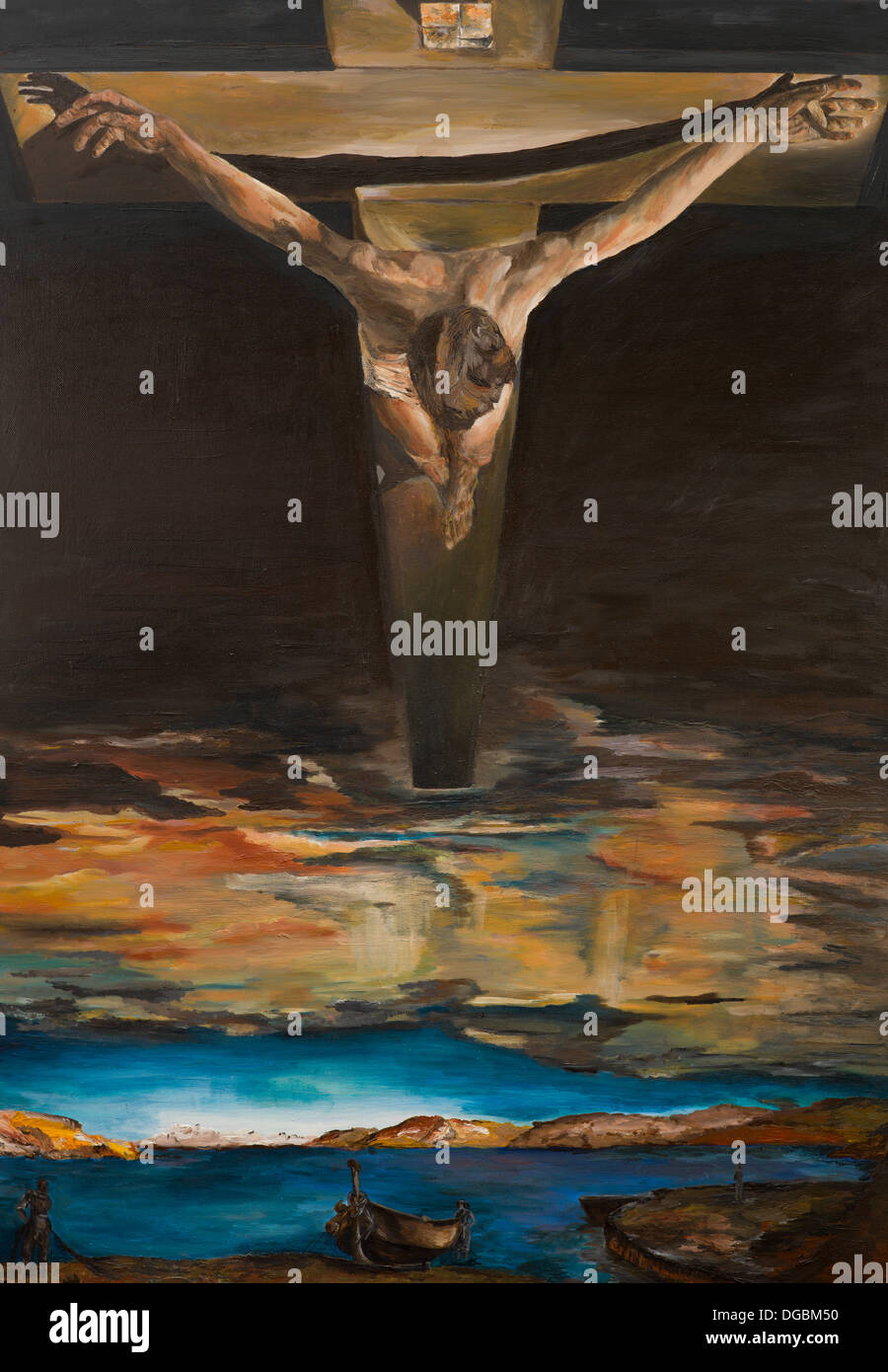 Réplique de l'une des peintures de Salvador Dali, le Christ de Saint Jean  de la Croix, peinture à l'huile Photo Stock - Alamy