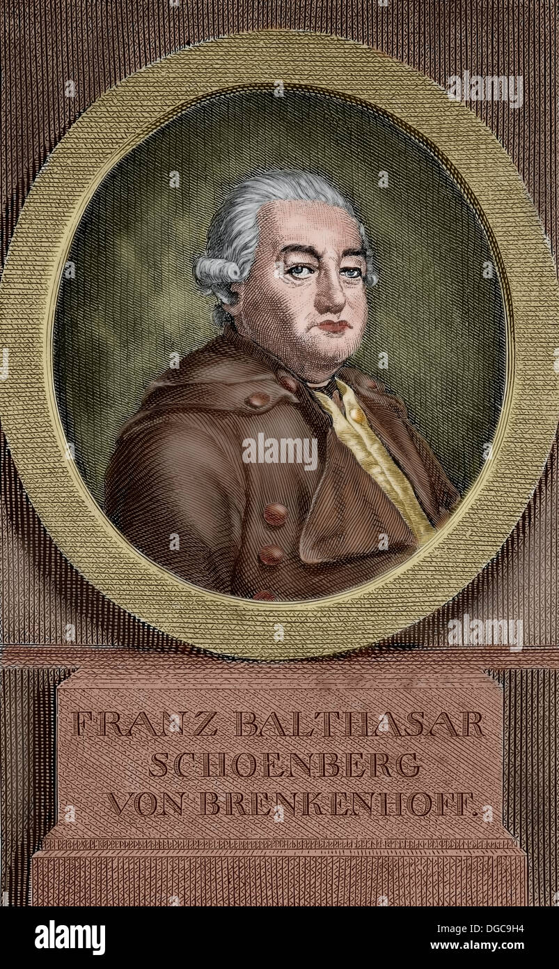 Franz von Brenkenhoff Balthasar Schonberg (1723-1780). L'économiste allemand et homme d'État. La gravure à l'histoire universelle, 1885. Banque D'Images