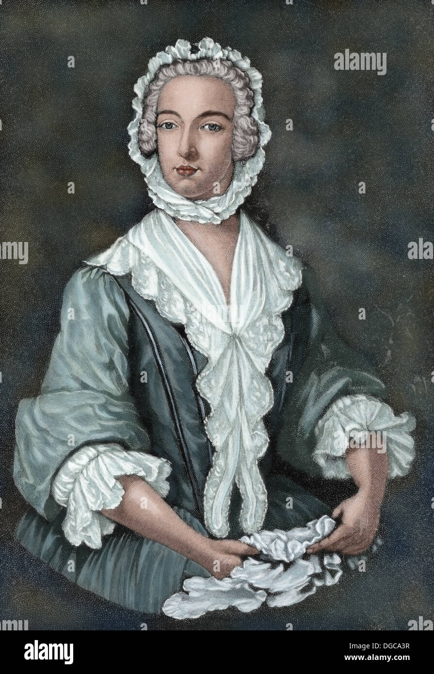 Charles Édouard Stuart (1720-1788). Aristocrate écossais. Le prince Charles Édouard Stuart déguisé comme Betty Burke, 1747. De couleur. Banque D'Images